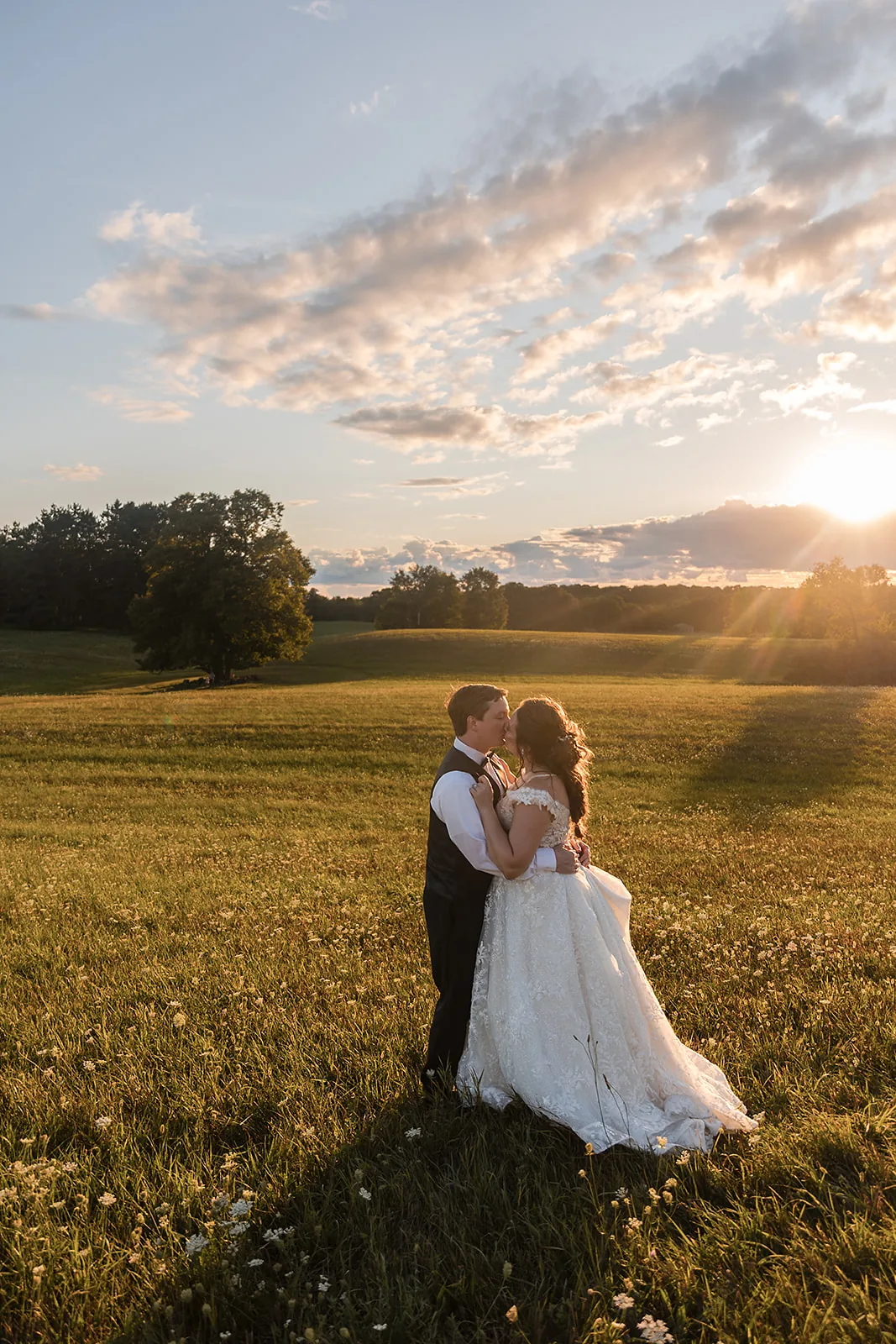 bride and groom close dance portrait