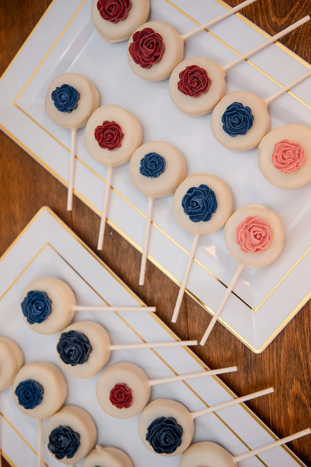 dessert table detail, cupcakes with sage and gold frosting