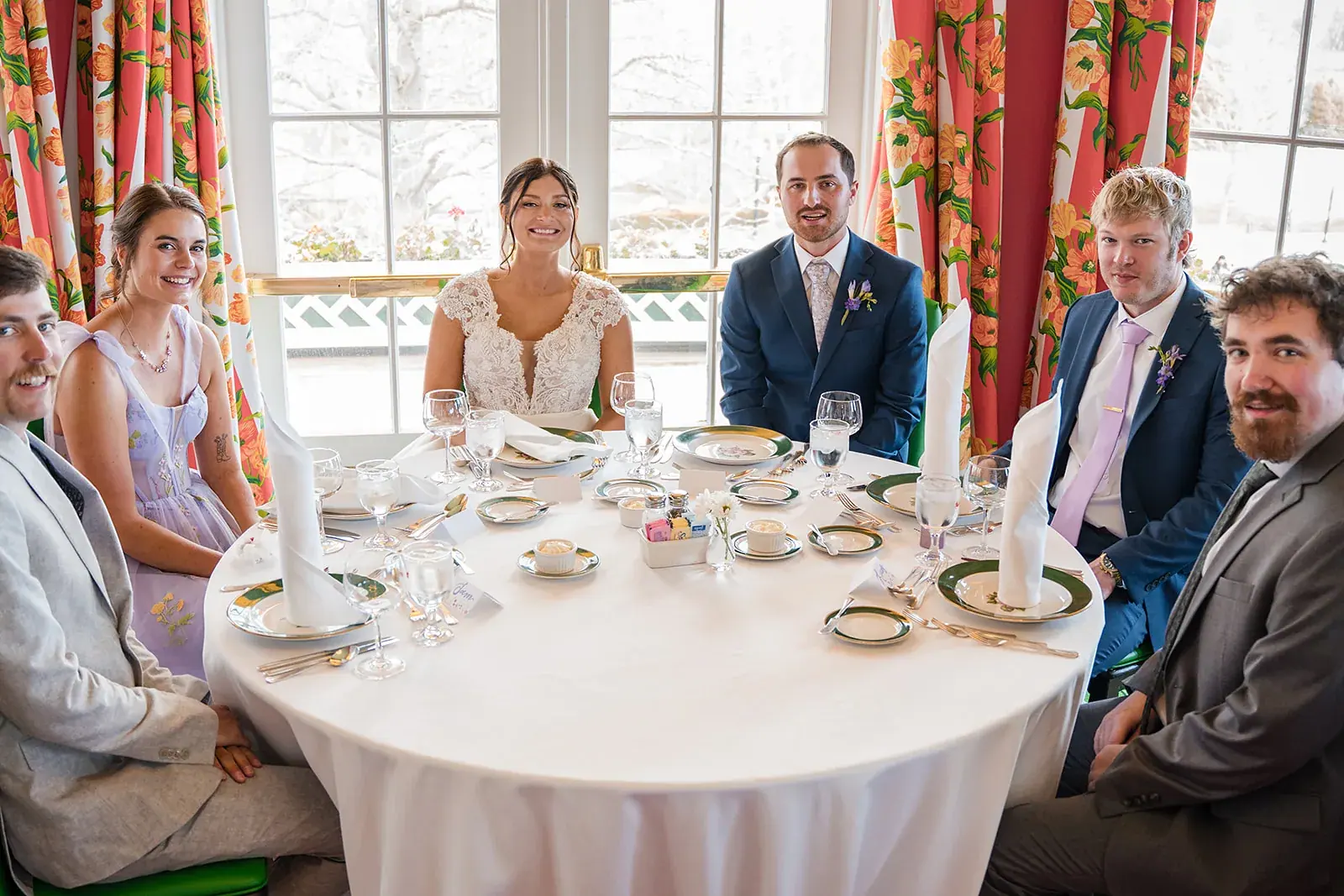 Dinner table guests — Jennifer & Parker's wedding at the Grand Hotel, Mackinac Island