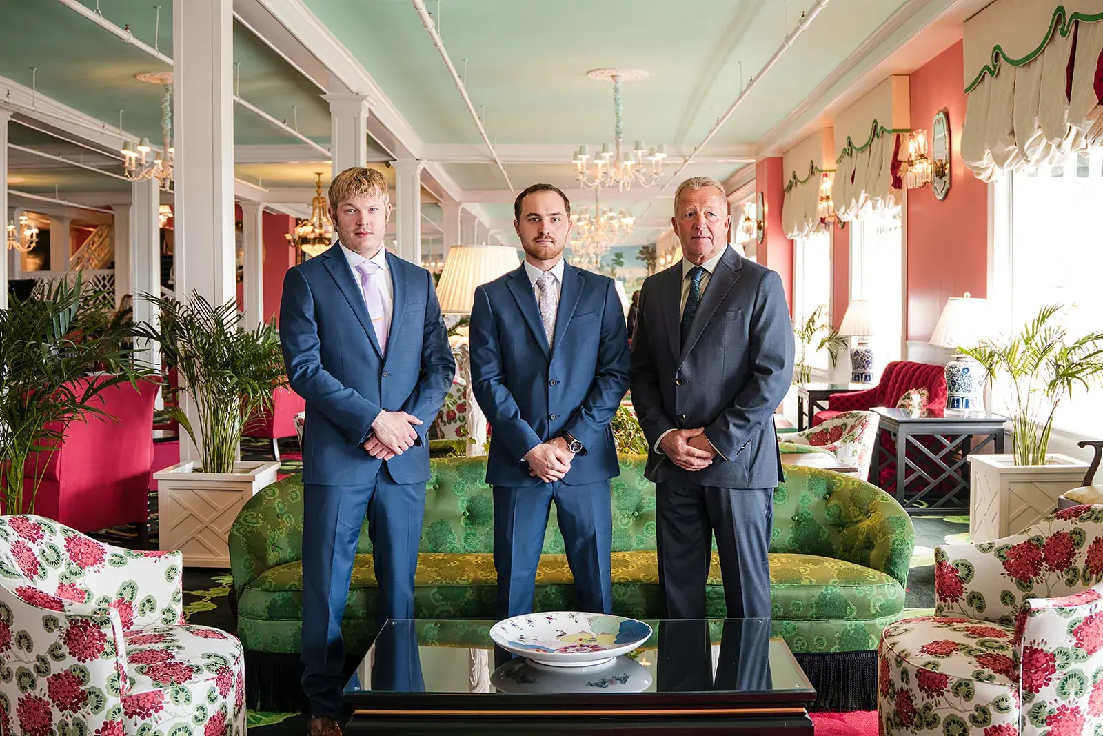 Groomsmen grand hotel parlor — Jennifer & Parker's wedding at the Grand Hotel, Mackinac Island
