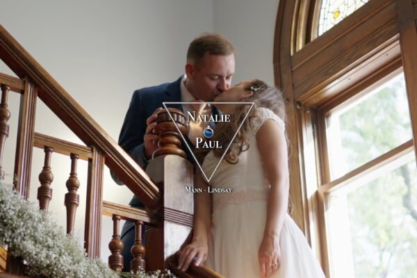 Enchanting wedding ceremony captured by Cheboygan MI Videographers at a Victorian home in Northern Michigan, showcasing the unique blend of American and English cultures.